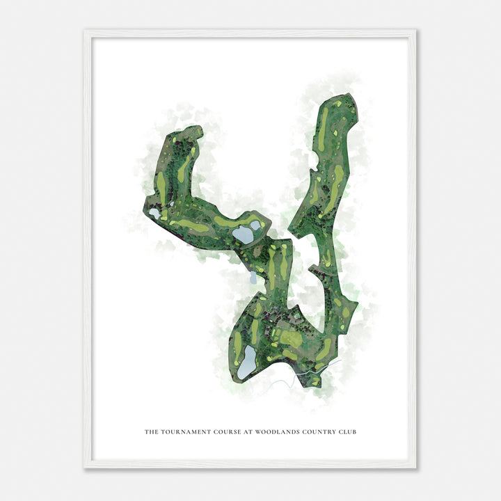 Print of The Tournament Course At Woodlands Country Club Classic Map