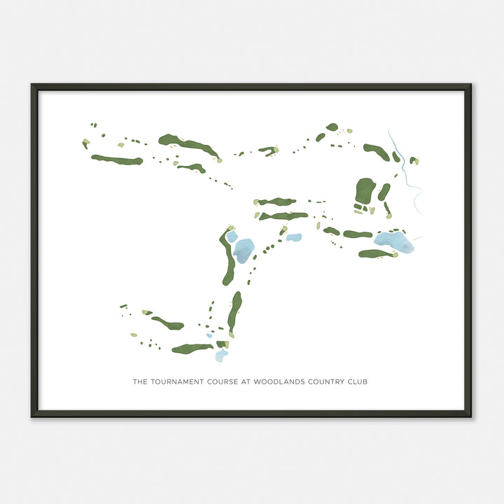 Print of The Tournament Course At Woodlands Country Club Modern Map