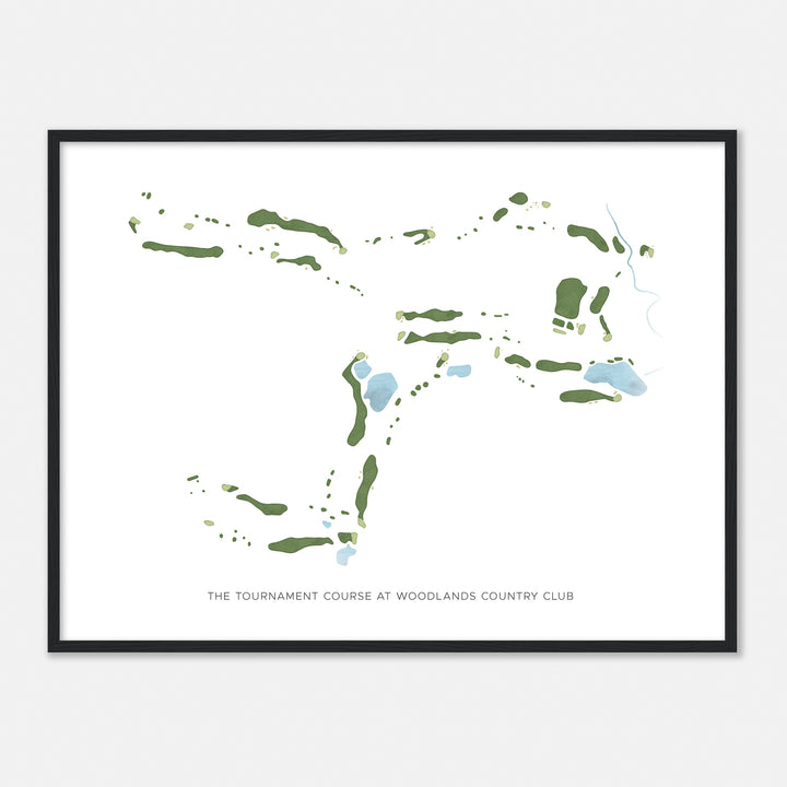 Print of The Tournament Course At Woodlands Country Club Modern Map