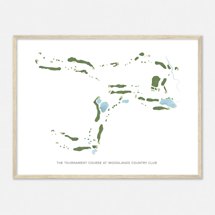 Print of The Tournament Course At Woodlands Country Club Modern Map