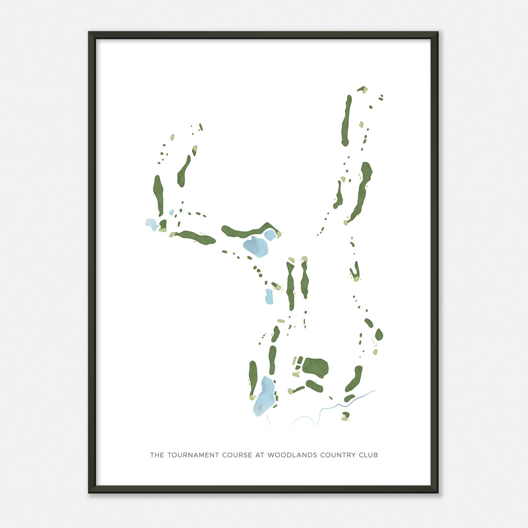 Print of The Tournament Course At Woodlands Country Club Modern Map