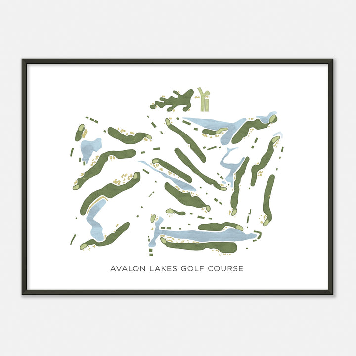 Print of Avalon Lakes Golf Course Modern Map