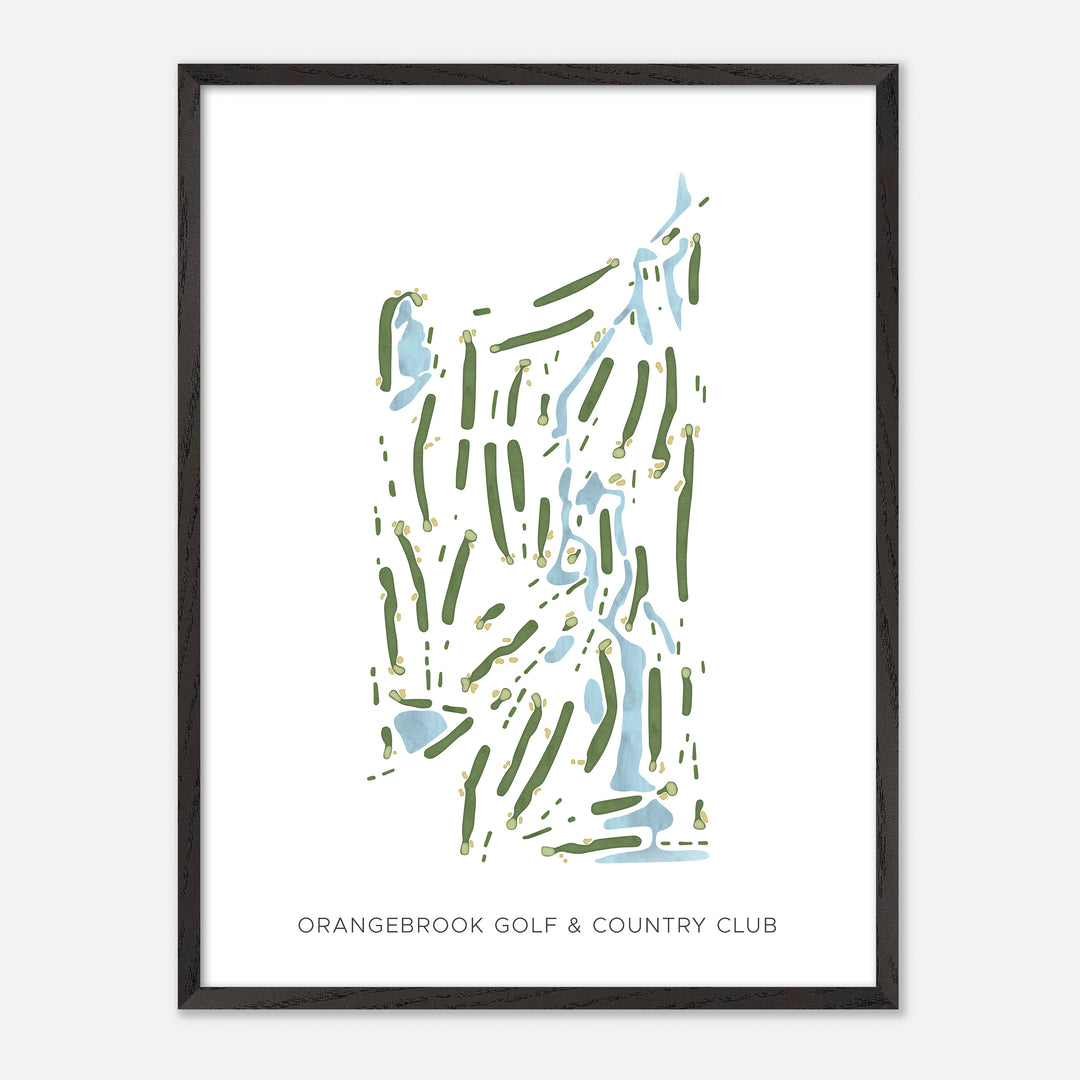 Print of Orangebrook Golf & Country Club Modern Map