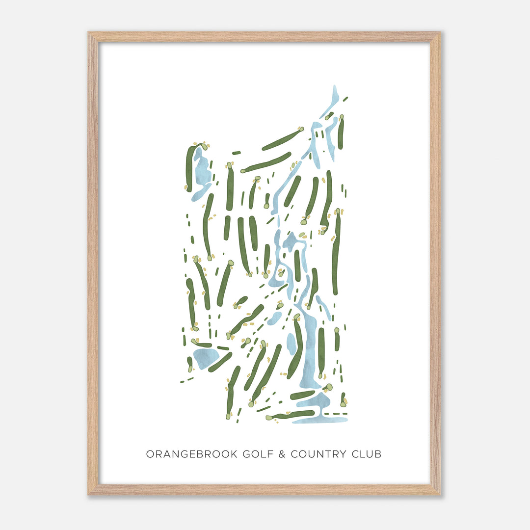 Print of Orangebrook Golf & Country Club Modern Map