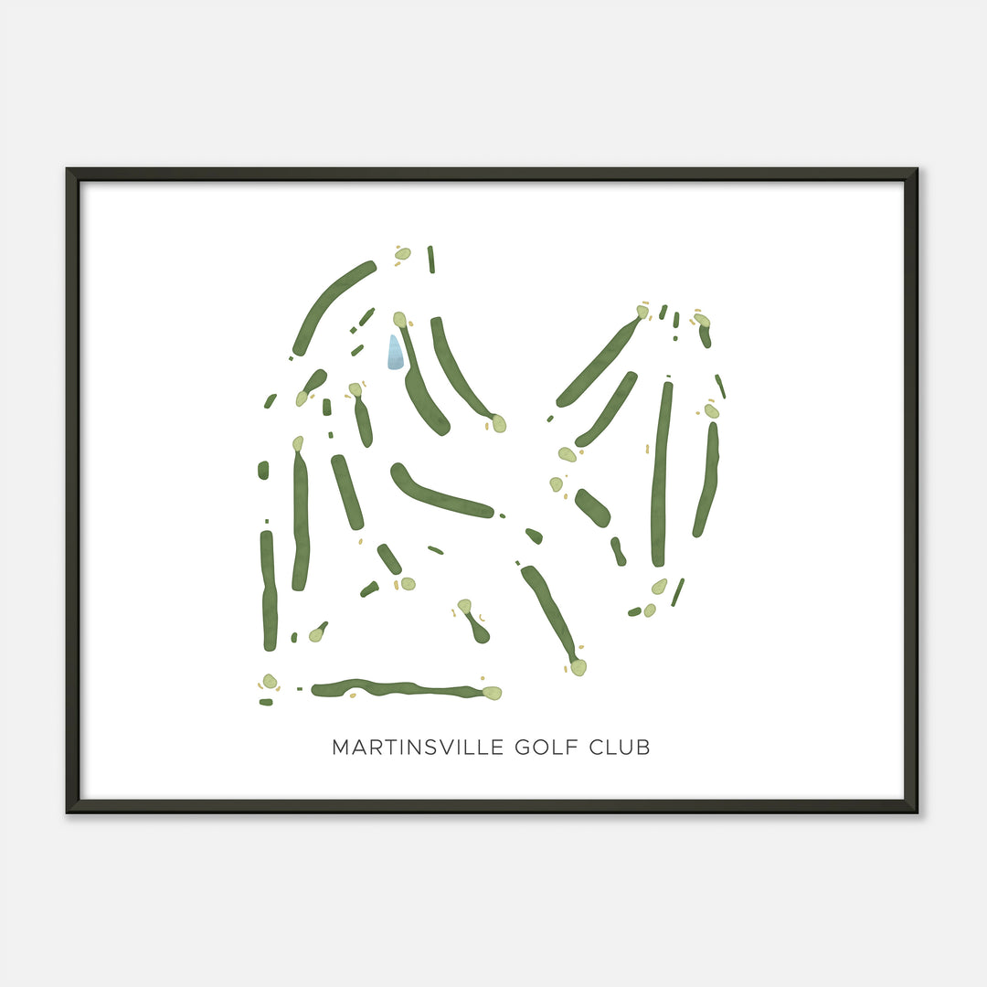 Print of Martinsville Golf Club Modern Map