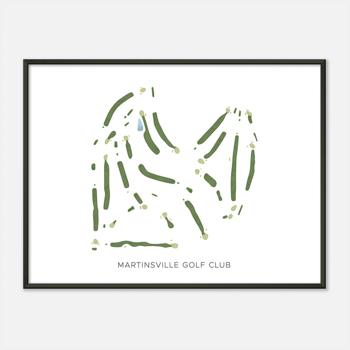 Print of Martinsville Golf Club Modern Map