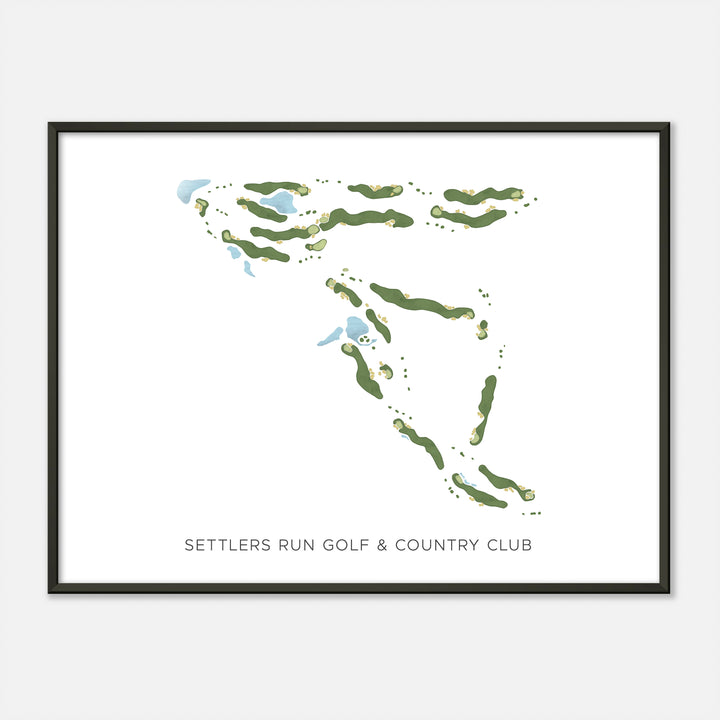 Print of Settlers Run Golf & Country Club Modern Map