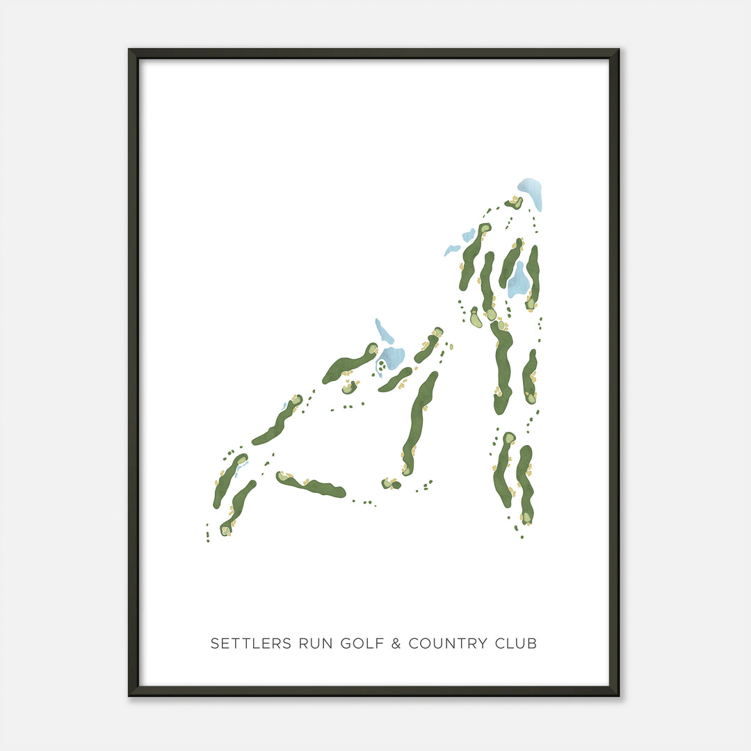 Print of Settlers Run Golf & Country Club Modern Map
