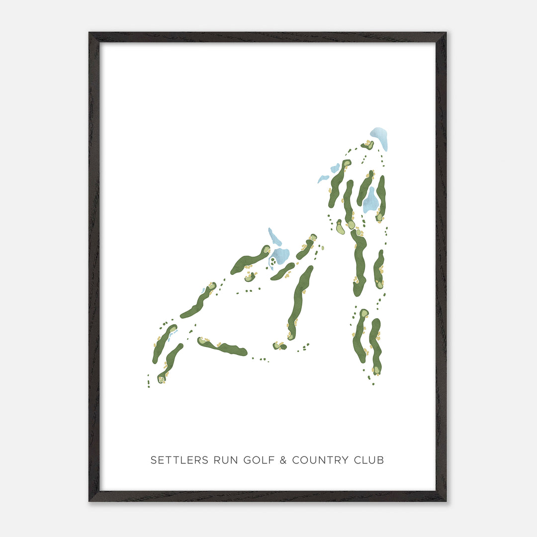 Print of Settlers Run Golf & Country Club Modern Map