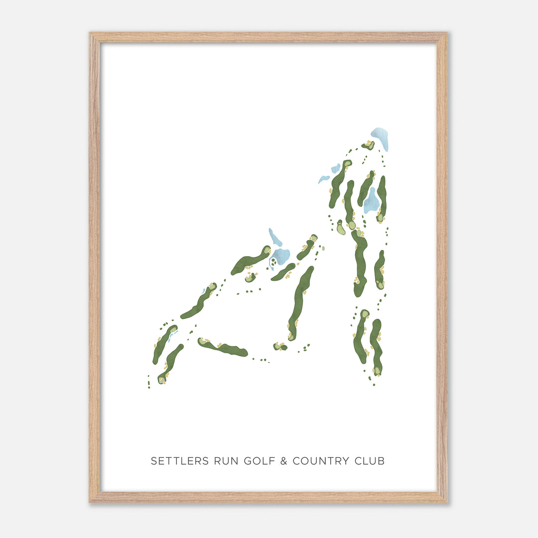 Print of Settlers Run Golf & Country Club Modern Map