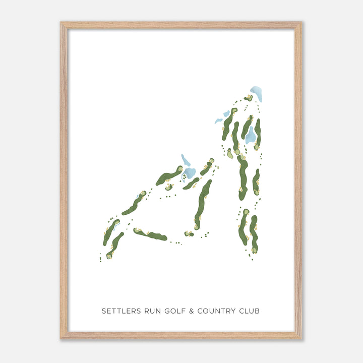 Print of Settlers Run Golf & Country Club Modern Map