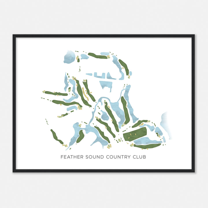 Print of Feather Sound Country Club Modern Map