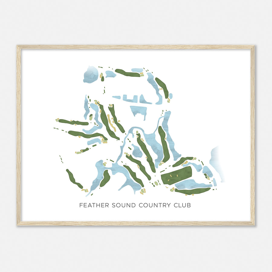 Print of Feather Sound Country Club Modern Map