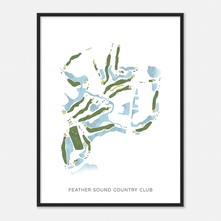 Print of Feather Sound Country Club Modern Map