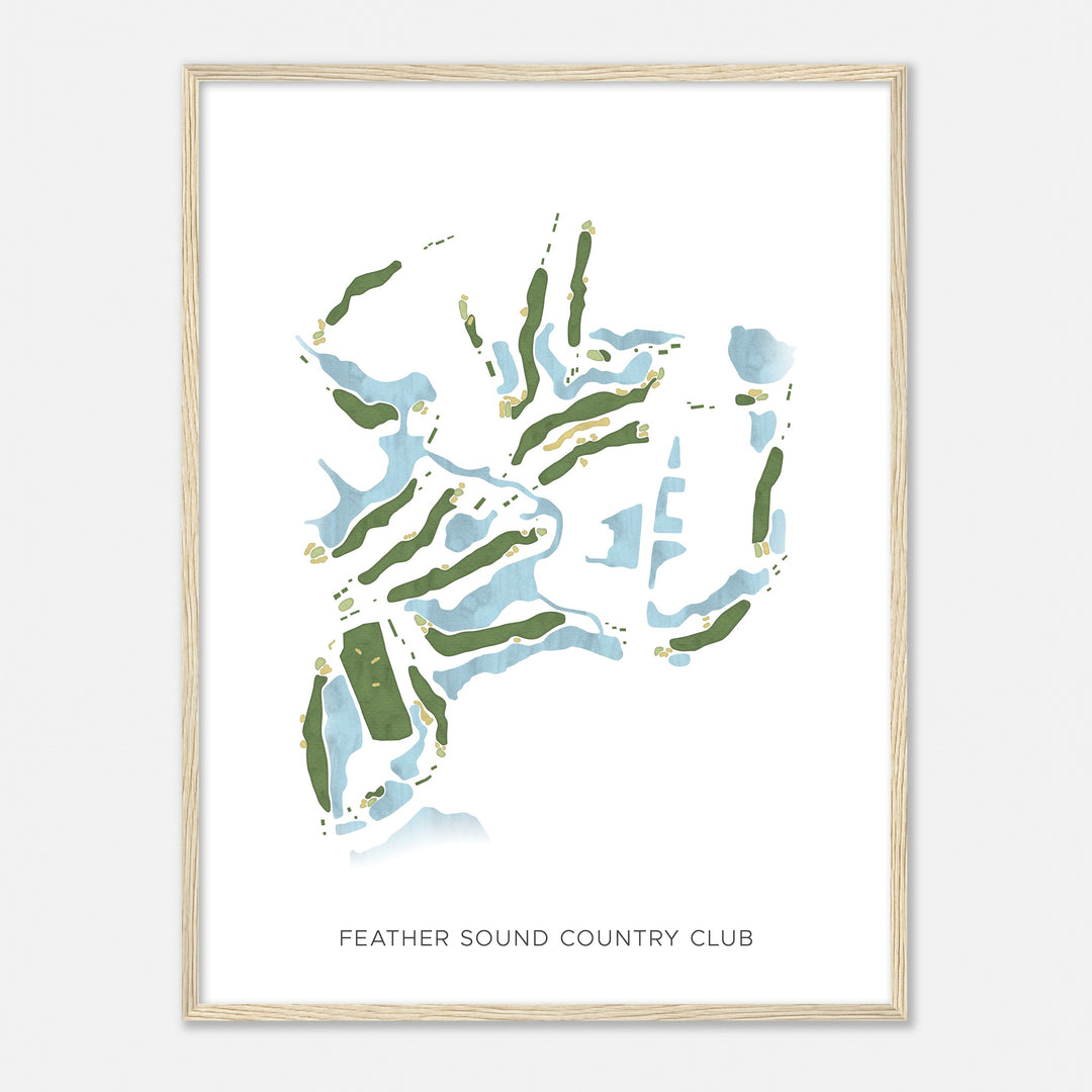 Print of Feather Sound Country Club Modern Map