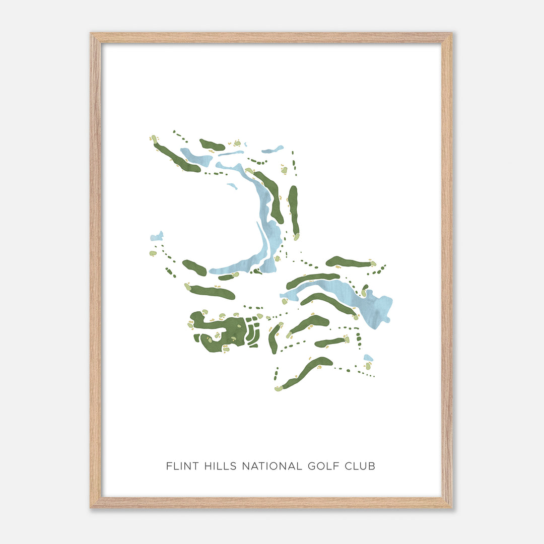 Print of Flint Hills National Golf Club Modern Map