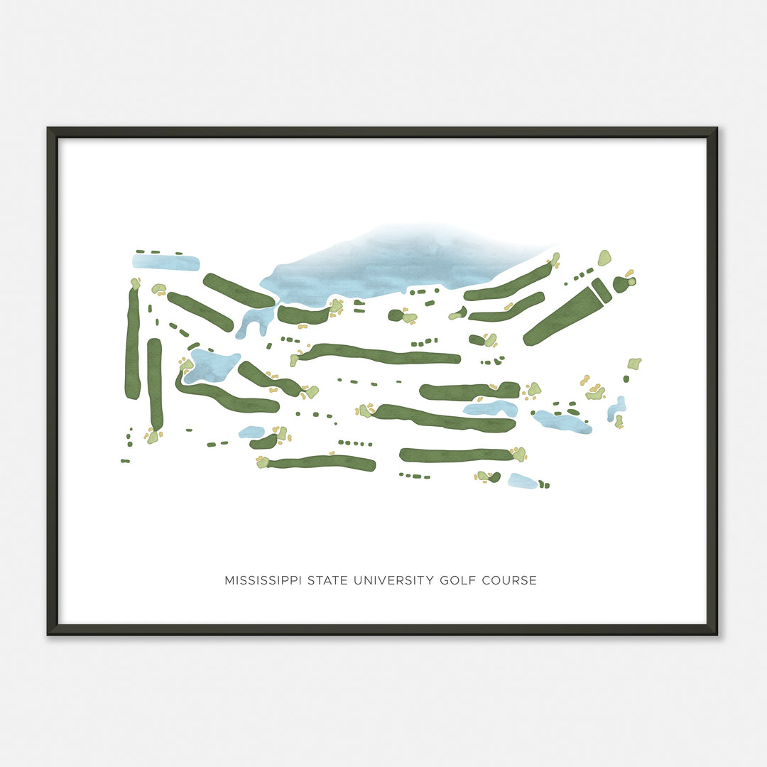 Print of Mississippi State University Golf Course Modern Map