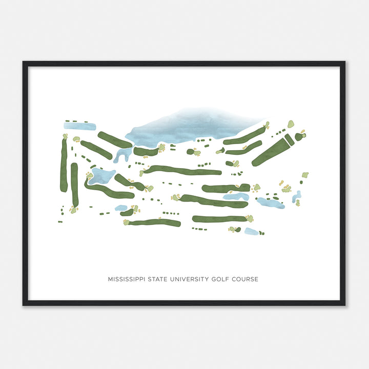 Print of Mississippi State University Golf Course Modern Map