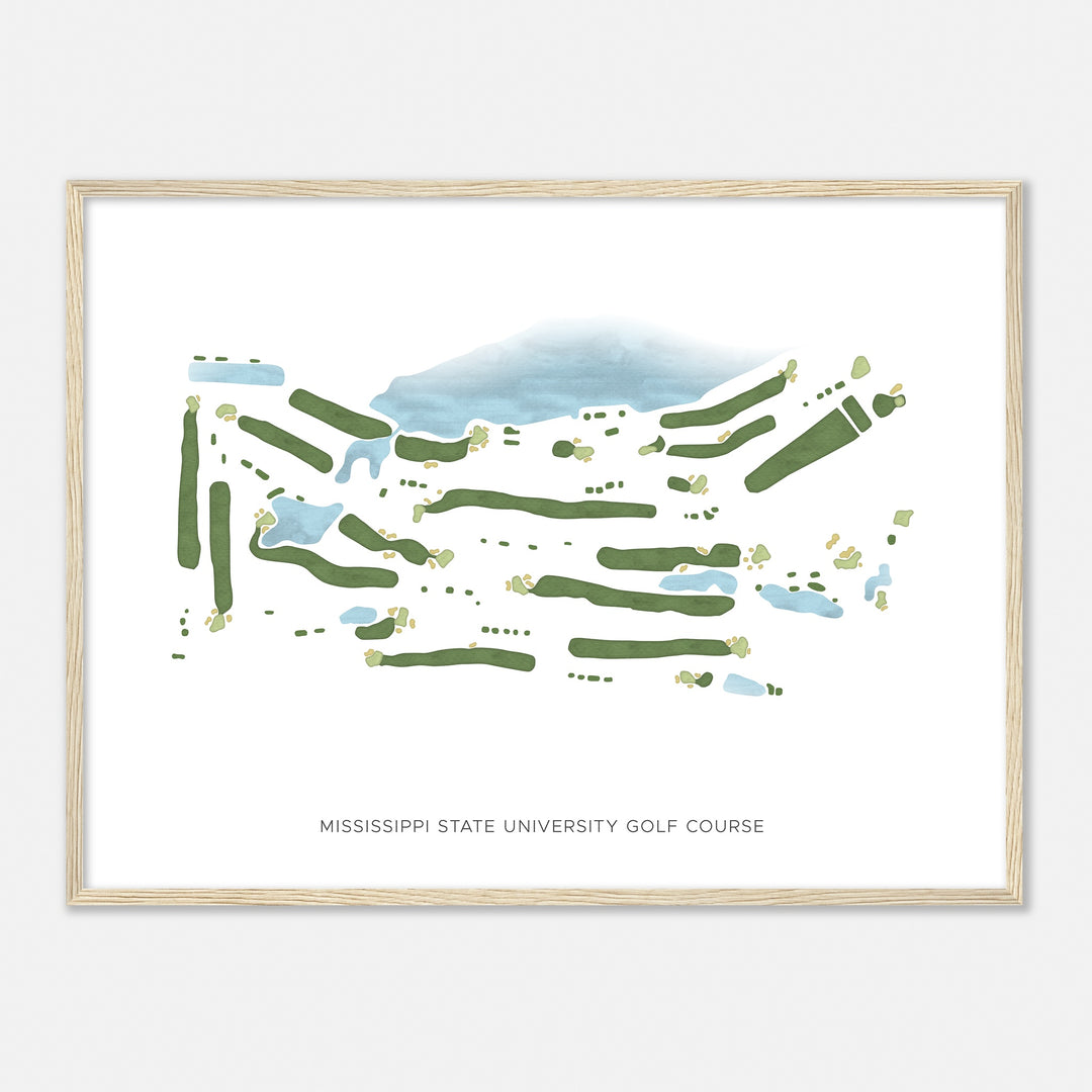 Print of Mississippi State University Golf Course Modern Map