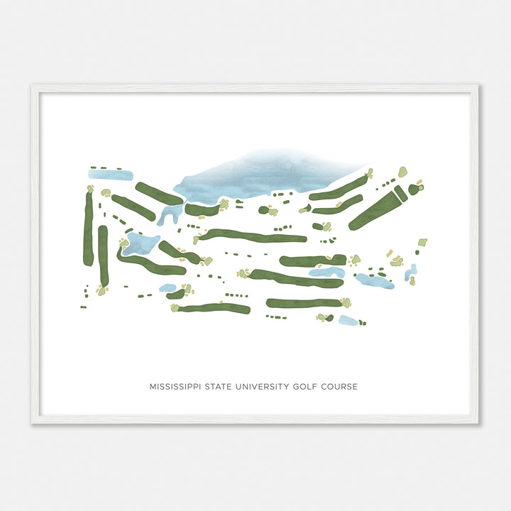 Print of Mississippi State University Golf Course Modern Map
