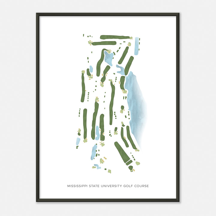 Print of Mississippi State University Golf Course Modern Map
