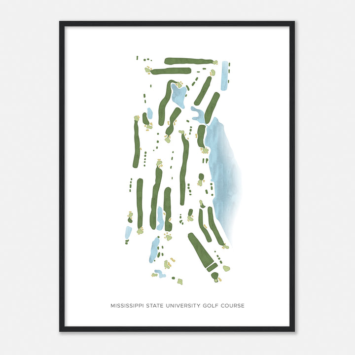 Print of Mississippi State University Golf Course Modern Map
