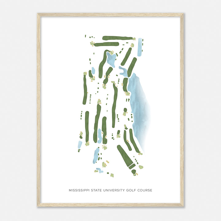 Print of Mississippi State University Golf Course Modern Map