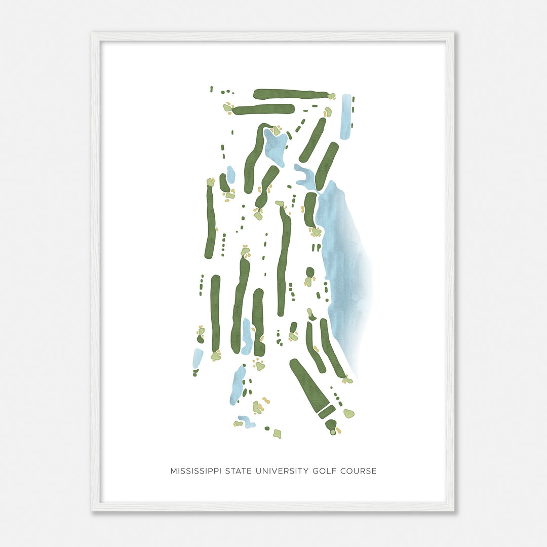 Print of Mississippi State University Golf Course Modern Map