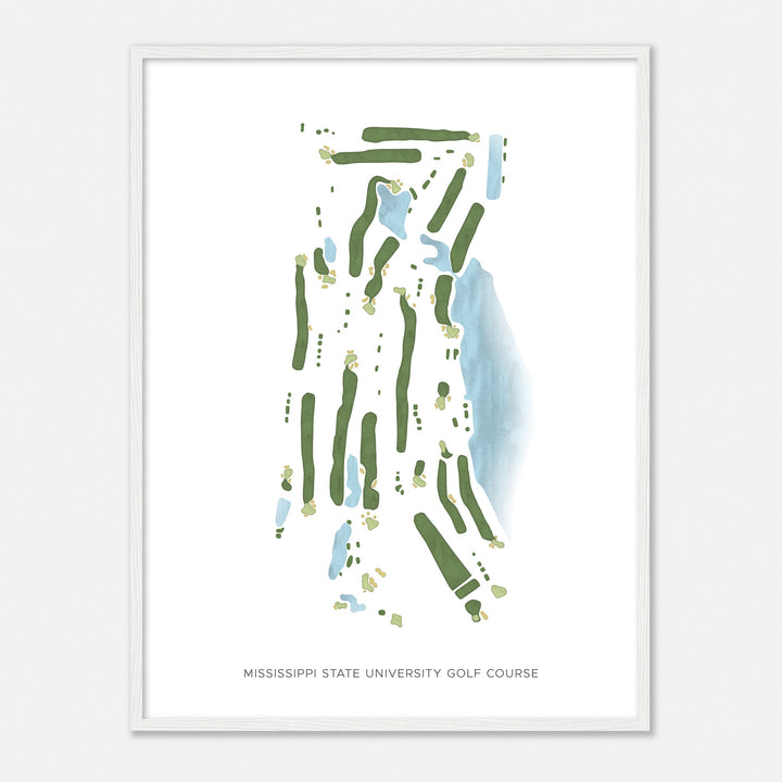 Print of Mississippi State University Golf Course Modern Map