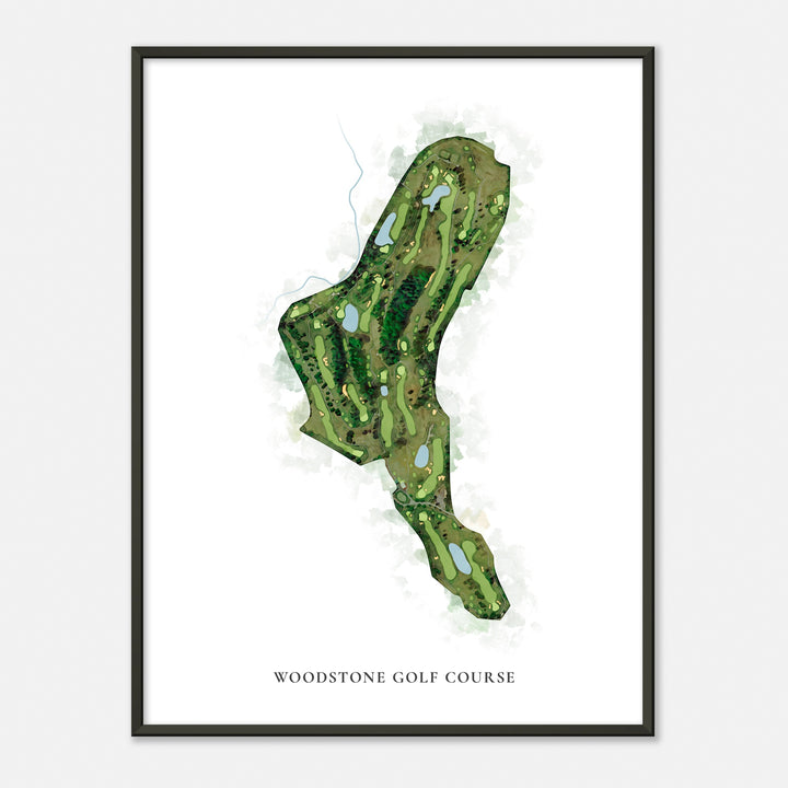 Print of Woodstone Golf Course Classic Map