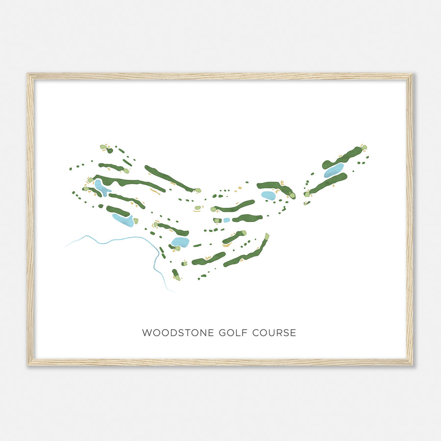 Print of Woodstone Golf Course Modern Map