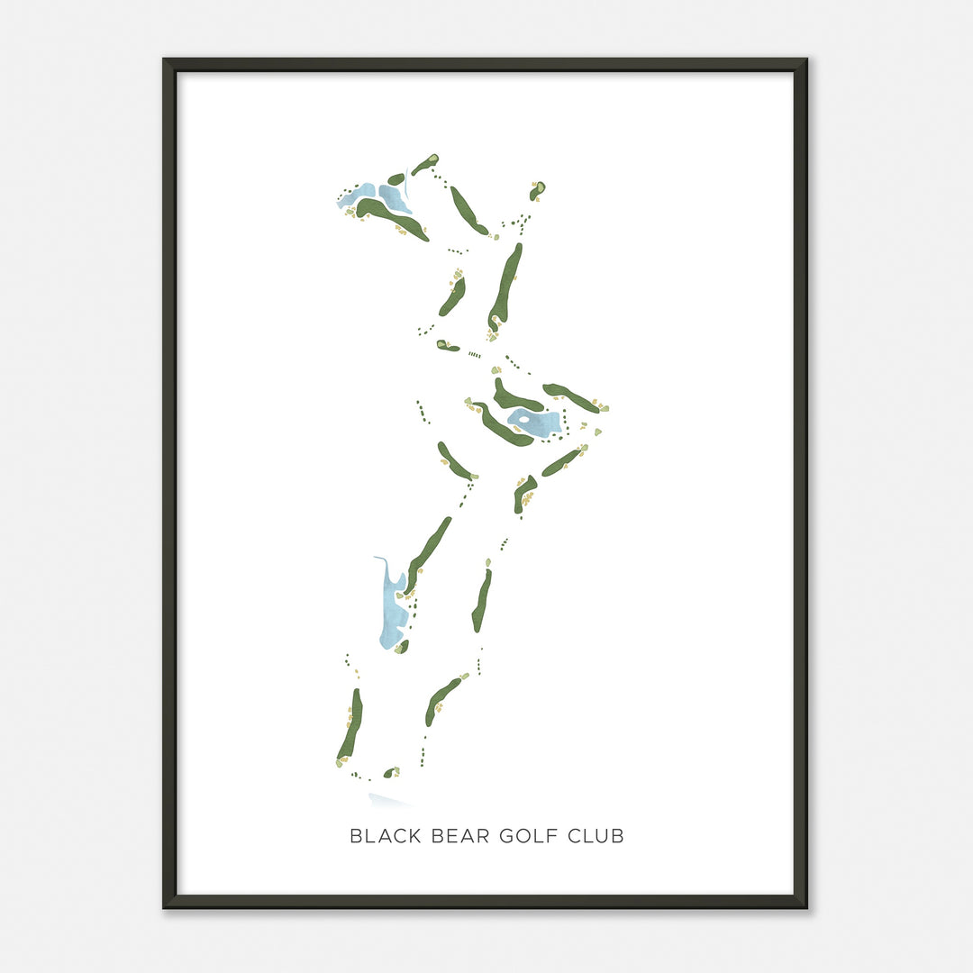 Print of Black Bear Golf Club Modern Map