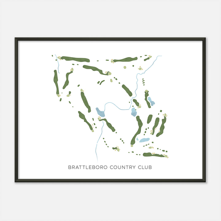 Print of Brattleboro Country Club Modern Map