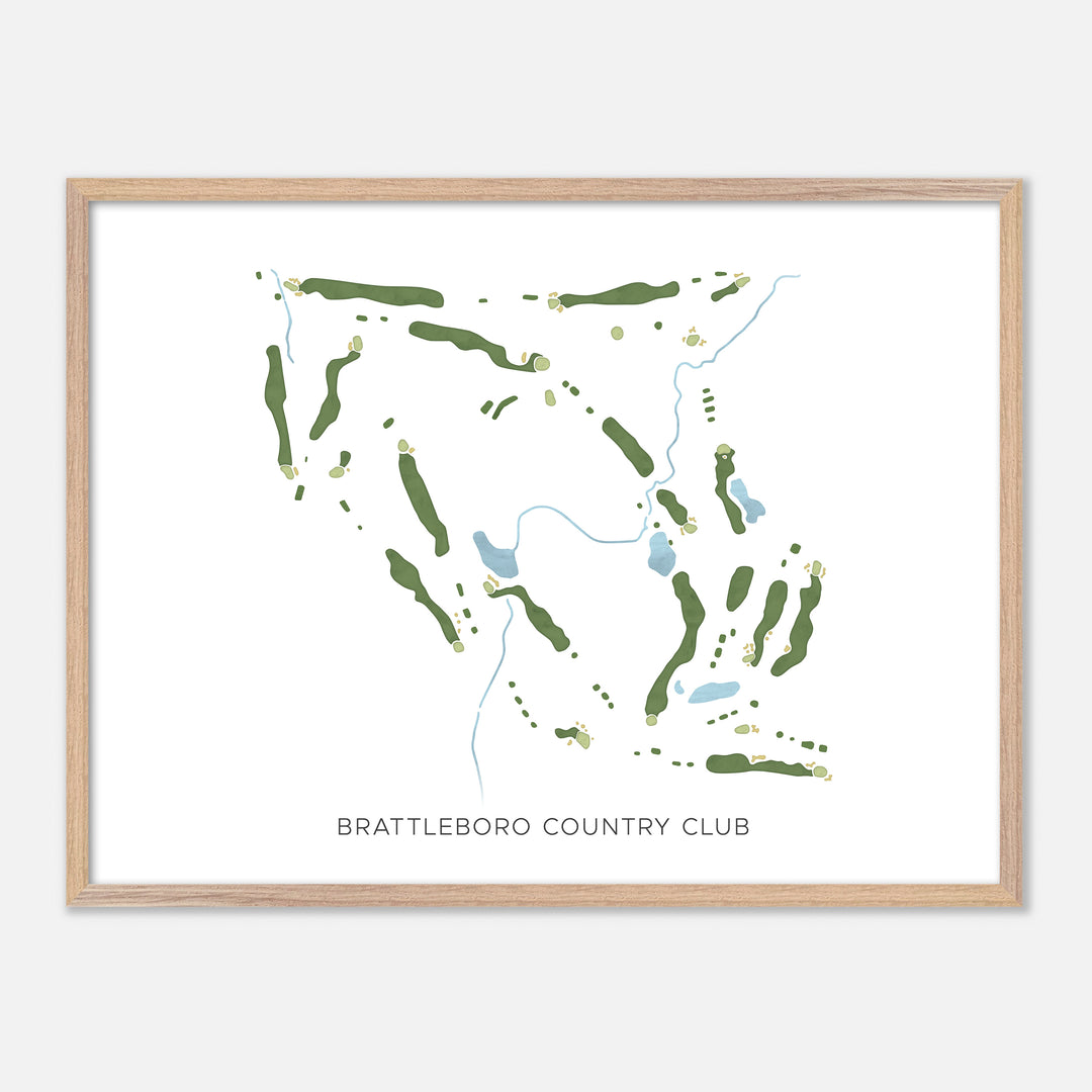 Print of Brattleboro Country Club Modern Map