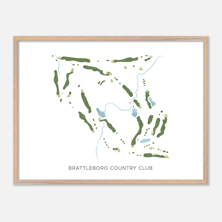 Print of Brattleboro Country Club Modern Map