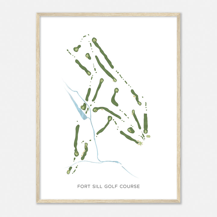 Print of Fort Sill Golf Course Modern Map