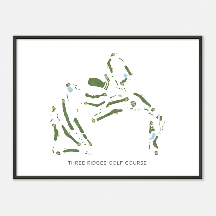 Print of Three Ridges Golf Course Modern Map