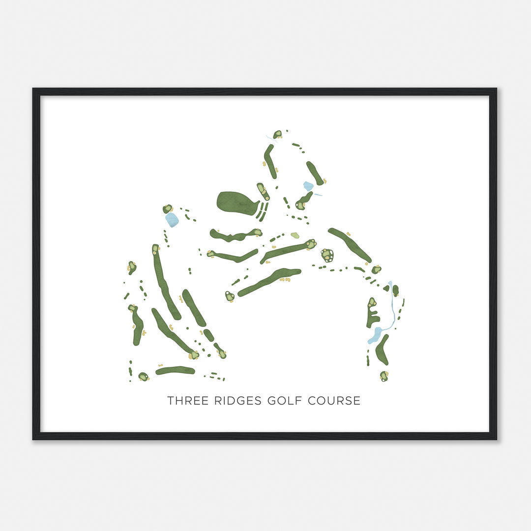 Print of Three Ridges Golf Course Modern Map