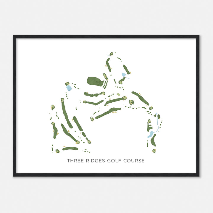 Print of Three Ridges Golf Course Modern Map
