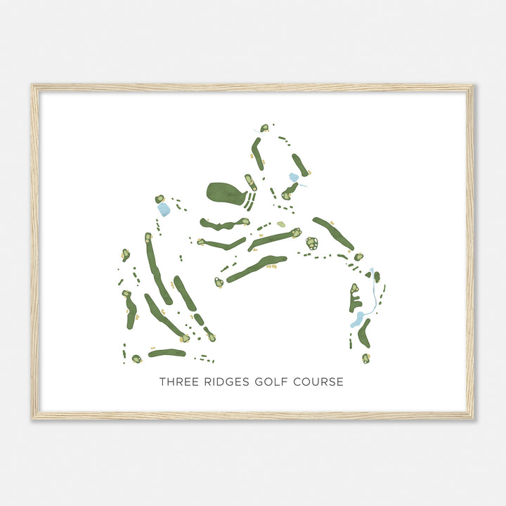 Print of Three Ridges Golf Course Modern Map