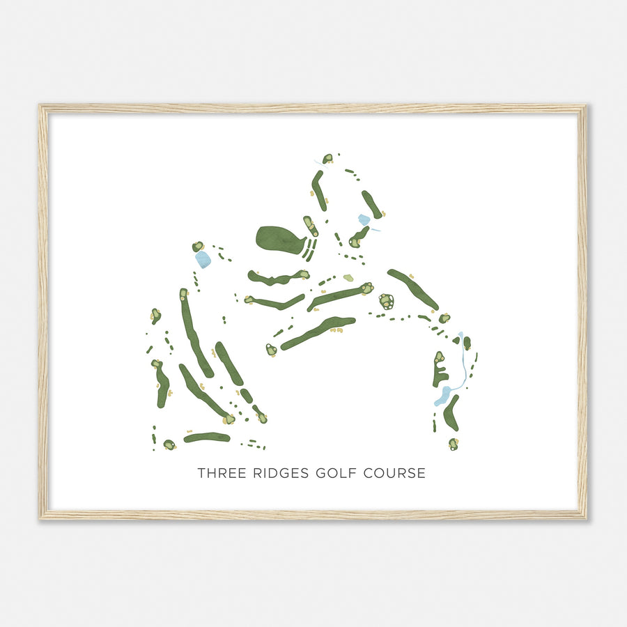 Print of Three Ridges Golf Course Modern Map
