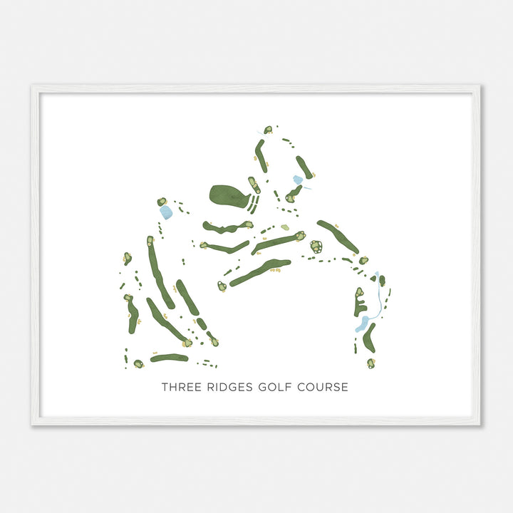 Print of Three Ridges Golf Course Modern Map