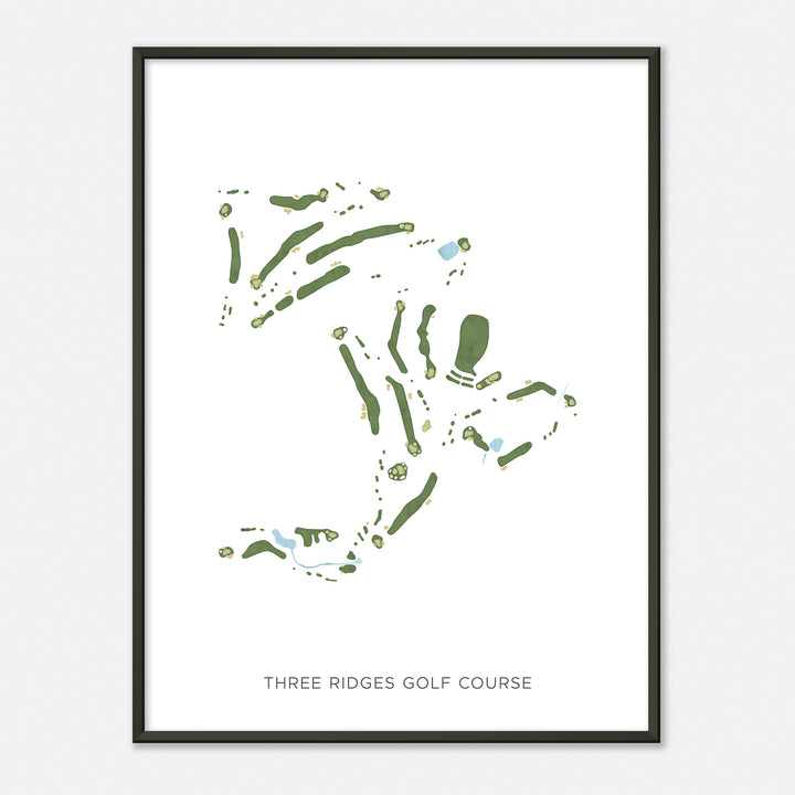 Print of Three Ridges Golf Course Modern Map