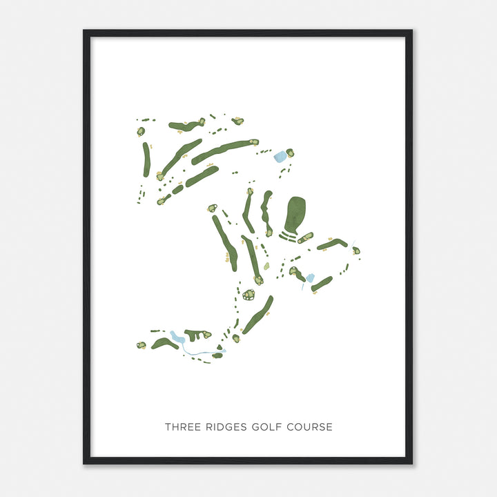Print of Three Ridges Golf Course Modern Map