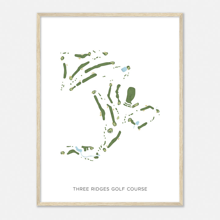 Print of Three Ridges Golf Course Modern Map