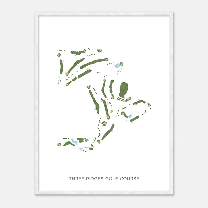 Print of Three Ridges Golf Course Modern Map