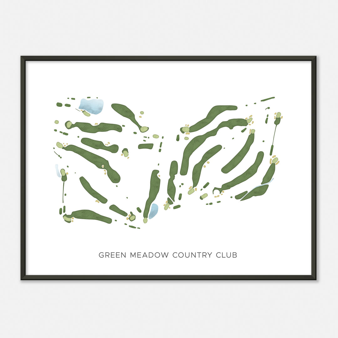 Print of Green Meadow Country Club Modern Map