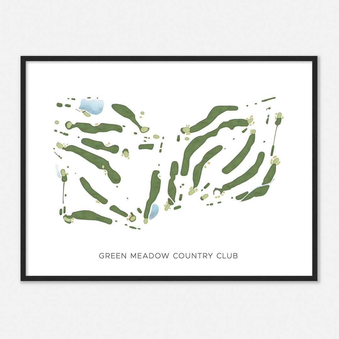 Print of Green Meadow Country Club Modern Map