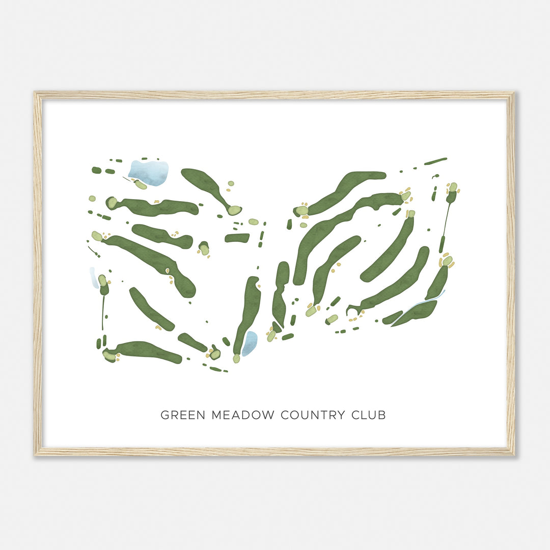 Print of Green Meadow Country Club Modern Map