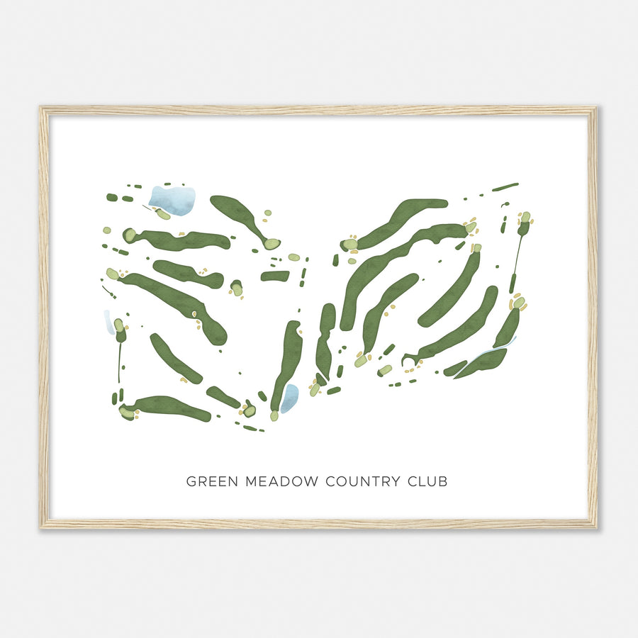 Print of Green Meadow Country Club Modern Map